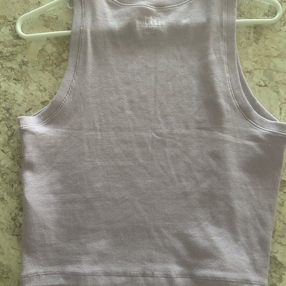 Hollister Ribbed High Neck Tank Top Purple Large - Picture 6 of 6